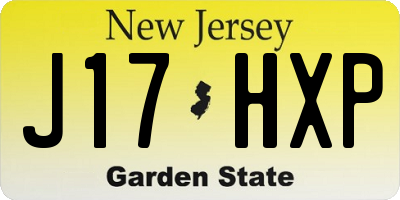 NJ license plate J17HXP