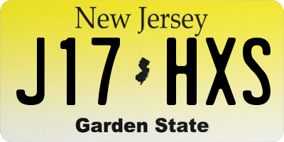 NJ license plate J17HXS