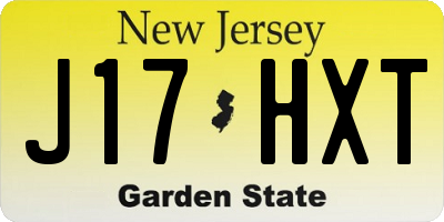NJ license plate J17HXT