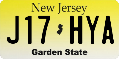 NJ license plate J17HYA