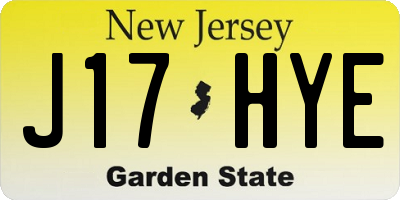 NJ license plate J17HYE