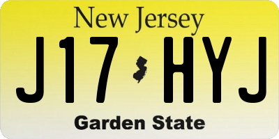 NJ license plate J17HYJ