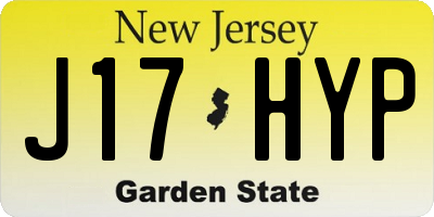 NJ license plate J17HYP