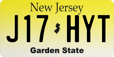 NJ license plate J17HYT