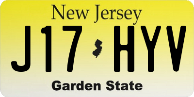 NJ license plate J17HYV