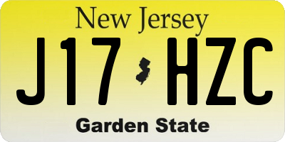 NJ license plate J17HZC