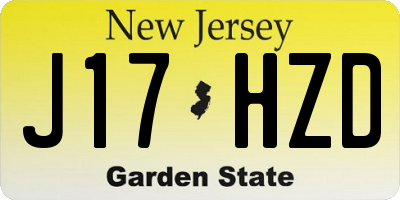 NJ license plate J17HZD