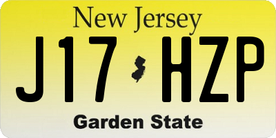 NJ license plate J17HZP
