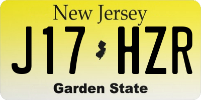 NJ license plate J17HZR