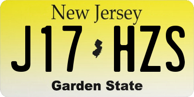 NJ license plate J17HZS