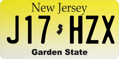 NJ license plate J17HZX