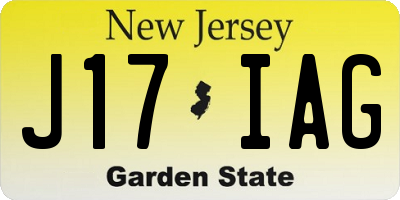 NJ license plate J17IAG