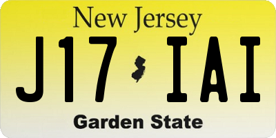 NJ license plate J17IAI