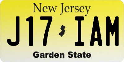 NJ license plate J17IAM