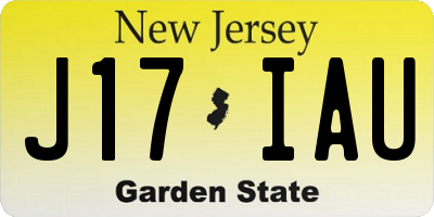 NJ license plate J17IAU