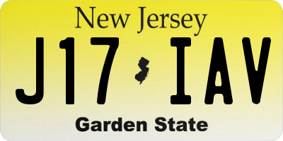 NJ license plate J17IAV
