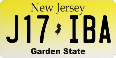 NJ license plate J17IBA