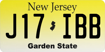 NJ license plate J17IBB