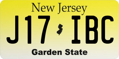 NJ license plate J17IBC