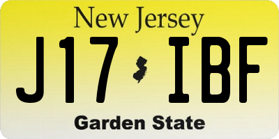 NJ license plate J17IBF