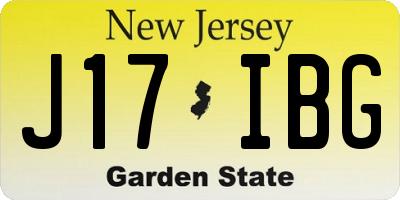 NJ license plate J17IBG