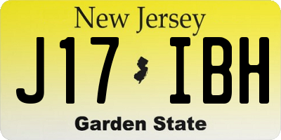 NJ license plate J17IBH