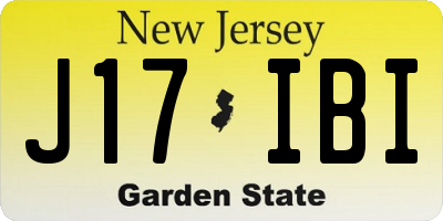 NJ license plate J17IBI