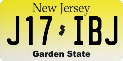 NJ license plate J17IBJ