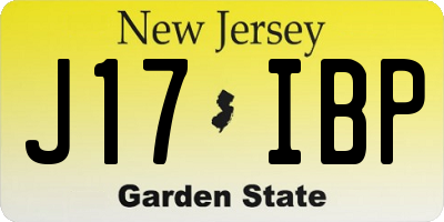 NJ license plate J17IBP