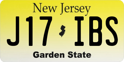 NJ license plate J17IBS