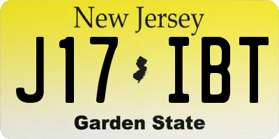 NJ license plate J17IBT