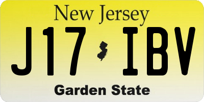 NJ license plate J17IBV
