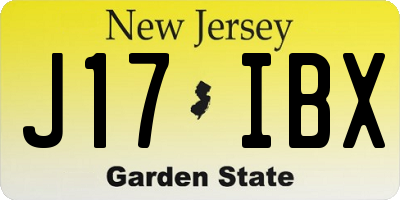 NJ license plate J17IBX