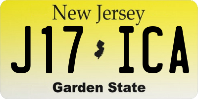 NJ license plate J17ICA