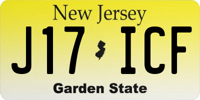NJ license plate J17ICF