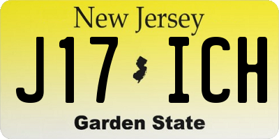 NJ license plate J17ICH
