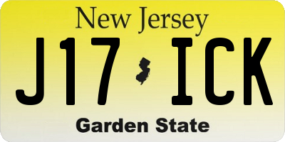 NJ license plate J17ICK