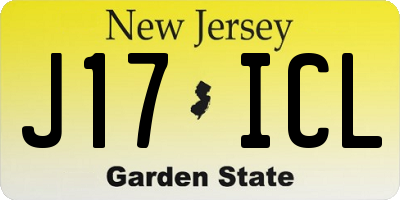 NJ license plate J17ICL