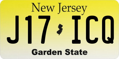 NJ license plate J17ICQ