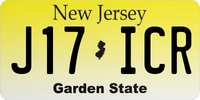 NJ license plate J17ICR