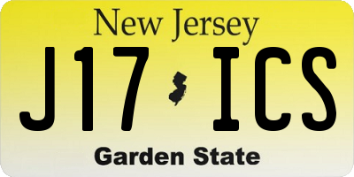 NJ license plate J17ICS