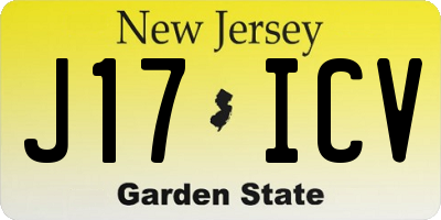 NJ license plate J17ICV