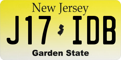 NJ license plate J17IDB