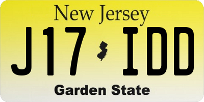 NJ license plate J17IDD