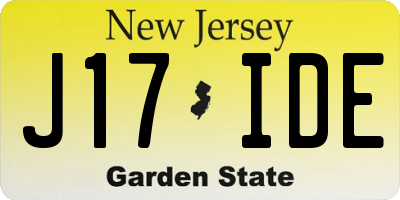 NJ license plate J17IDE