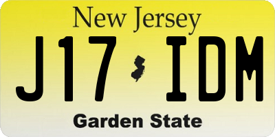 NJ license plate J17IDM