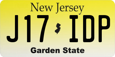 NJ license plate J17IDP