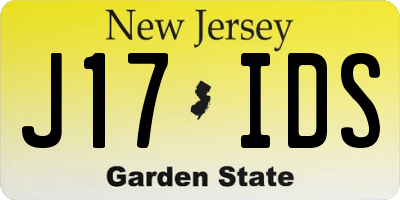 NJ license plate J17IDS