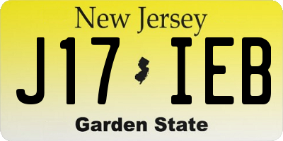 NJ license plate J17IEB