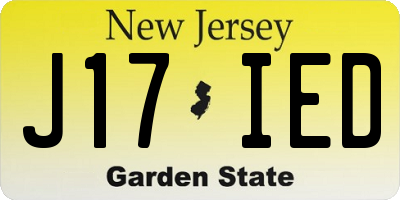 NJ license plate J17IED
